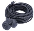 as-Schwabe Gummi-Verlngerungskabel 10m 2fach Schuko 230V 16A 3G1.5 Schwarz IP44