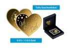 Goldmnze Herz Ich liebe Dich 999/1000 Gold Geschenk Liebe Jahrestag