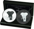 Somalia 2025 Elefant Black & White Set 2 x 1 Oz Silber 999.9 Farbig mit OVP