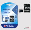 Micro SDHC Karte 32GB Speicherkarte Verbatim Premium UHS-I Class 10 Adapter