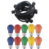 Illu Lichterkette 10m verlngerbar + 10 LED Tropfen 1,6W E27 bunt Party Garten