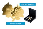 Goldmnze Rose 999/1000 Gold Geschenk Geburtstag